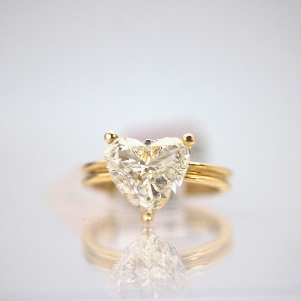 Heart Shaped Diamond 14k Ring 2.85 CTW 2