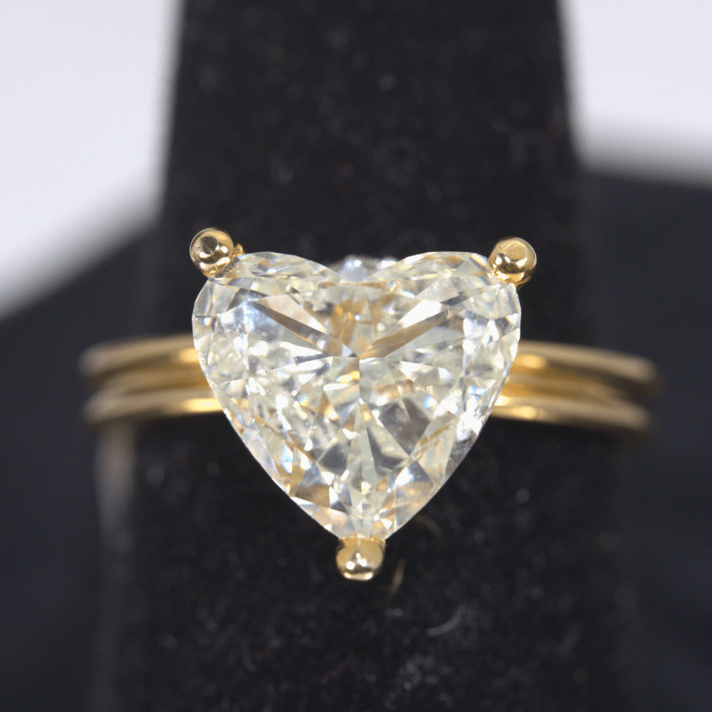 Heart Shaped Diamond 14k Ring 2.85 CTW