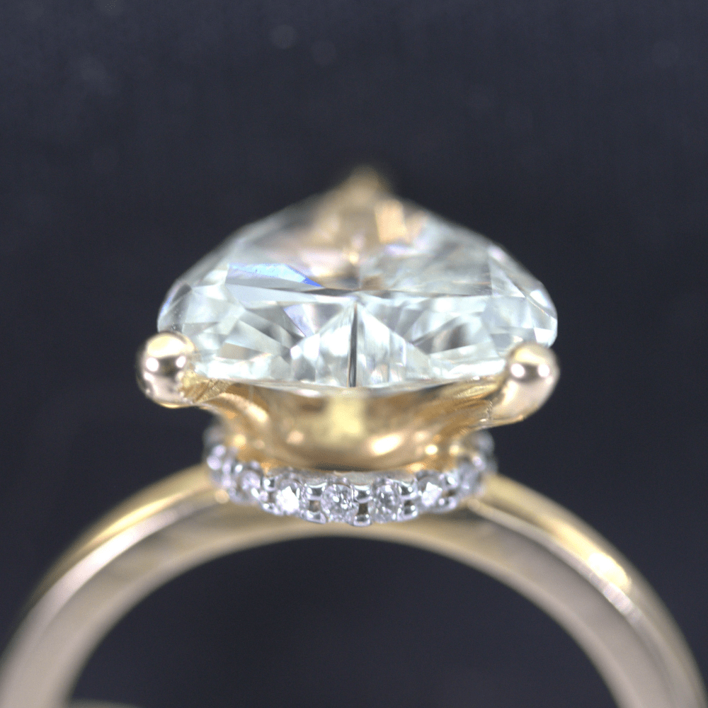 Heart Shaped Diamond 14k Ring 2.85 CTW Alt View Zoomed