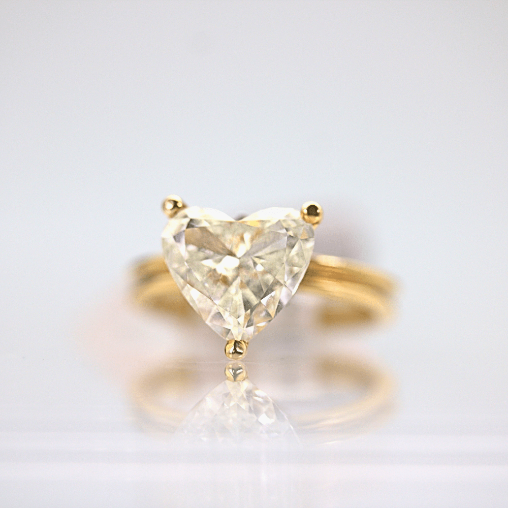 Heart Shaped Diamond 14k Ring 2.85 CTW