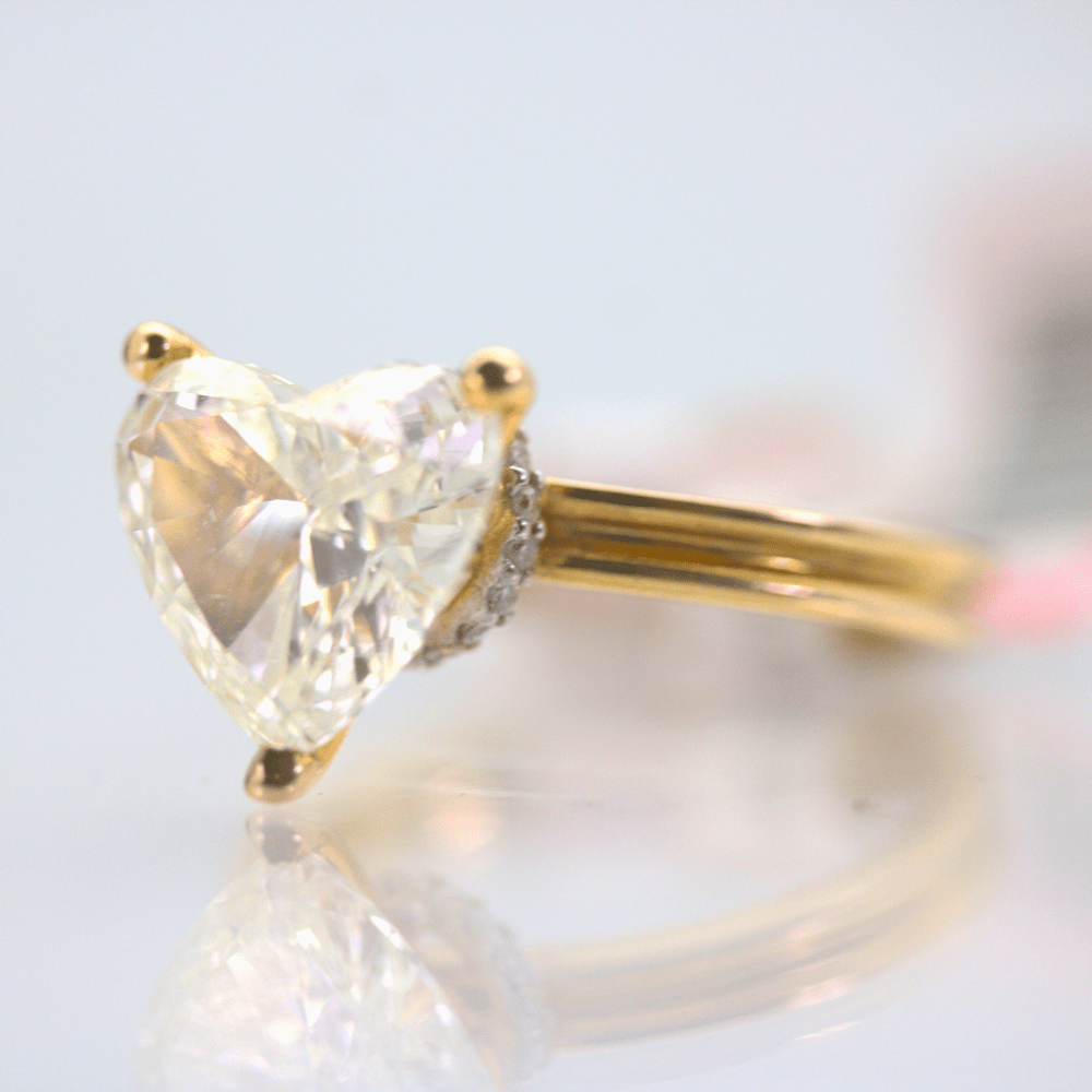 Heart Shaped Diamond 14k Ring 2.85 CTW Alt View