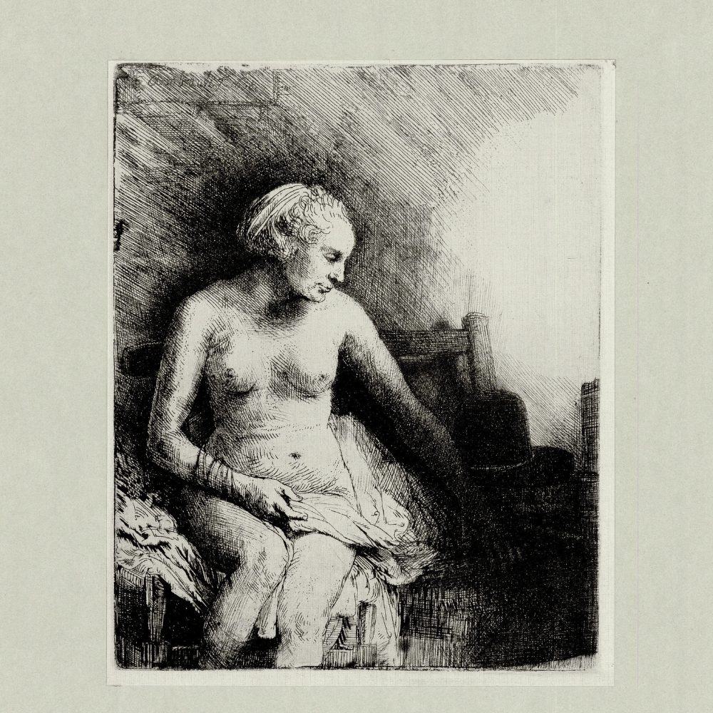 Rembrandt Van Rijn; Woman at the Bath with a Hat beside Her Art G S Pawn