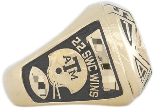 1993 Texas A&M Southwest Conference Championship Ring Left Shank