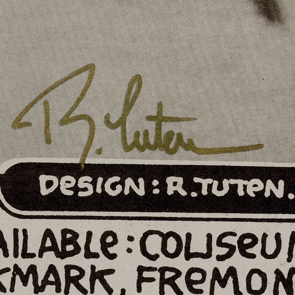 Led Zeppelin & Joe Walsh: Oakland Stadium 1975, Original Hand Signed Poster Art Gold & Silver Pawn Shop