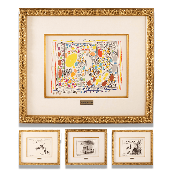 A Los Toros Avec Picasso Complete Set Framed – Gold & Silver Pawn Shop