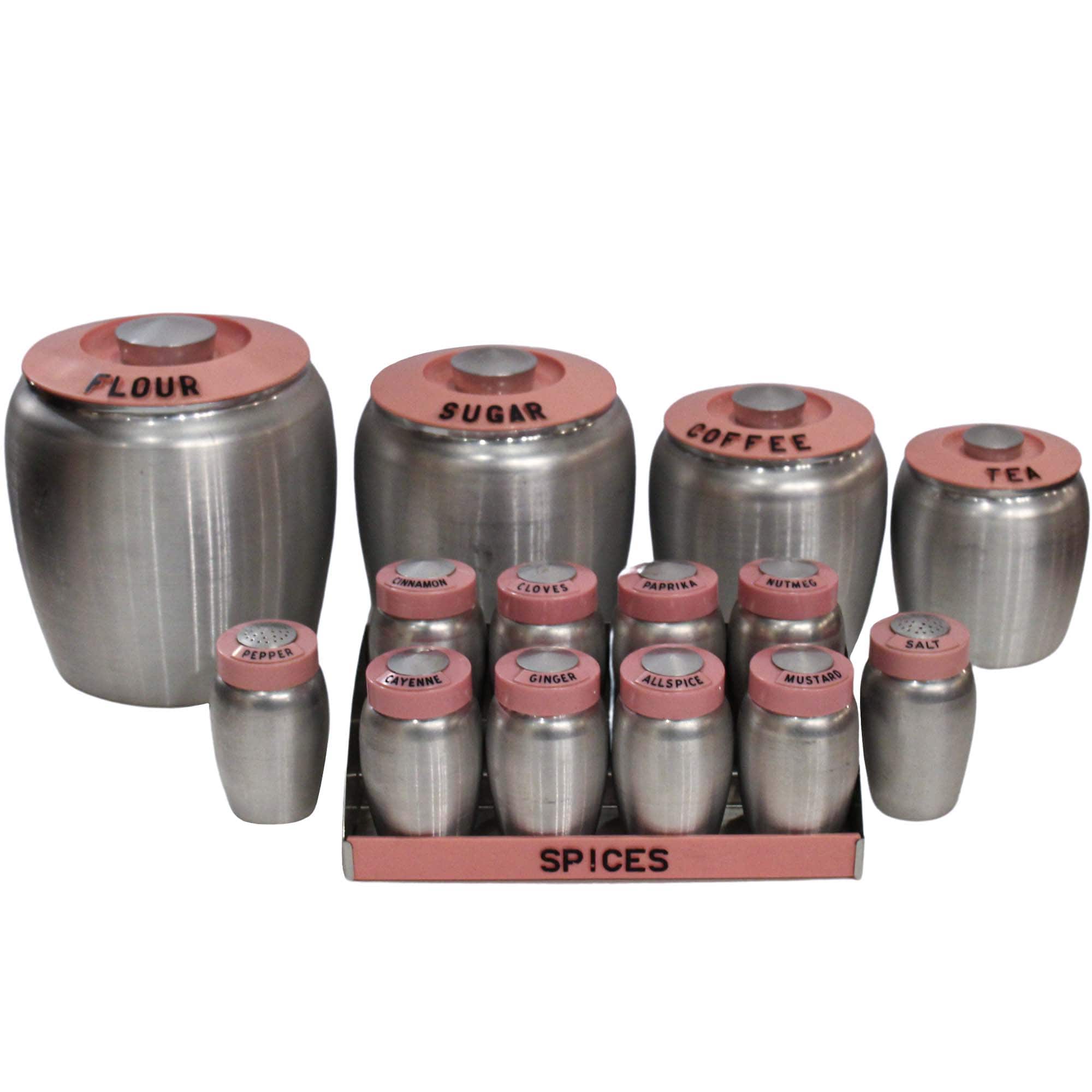 Kromex Spun Aluminum Canisters & Spice Rack shops