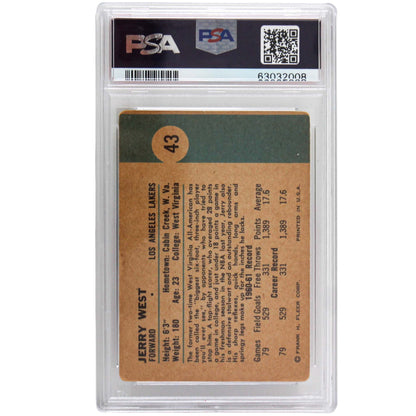 Jerry West 1961 Rookie Card Graded PSA Back