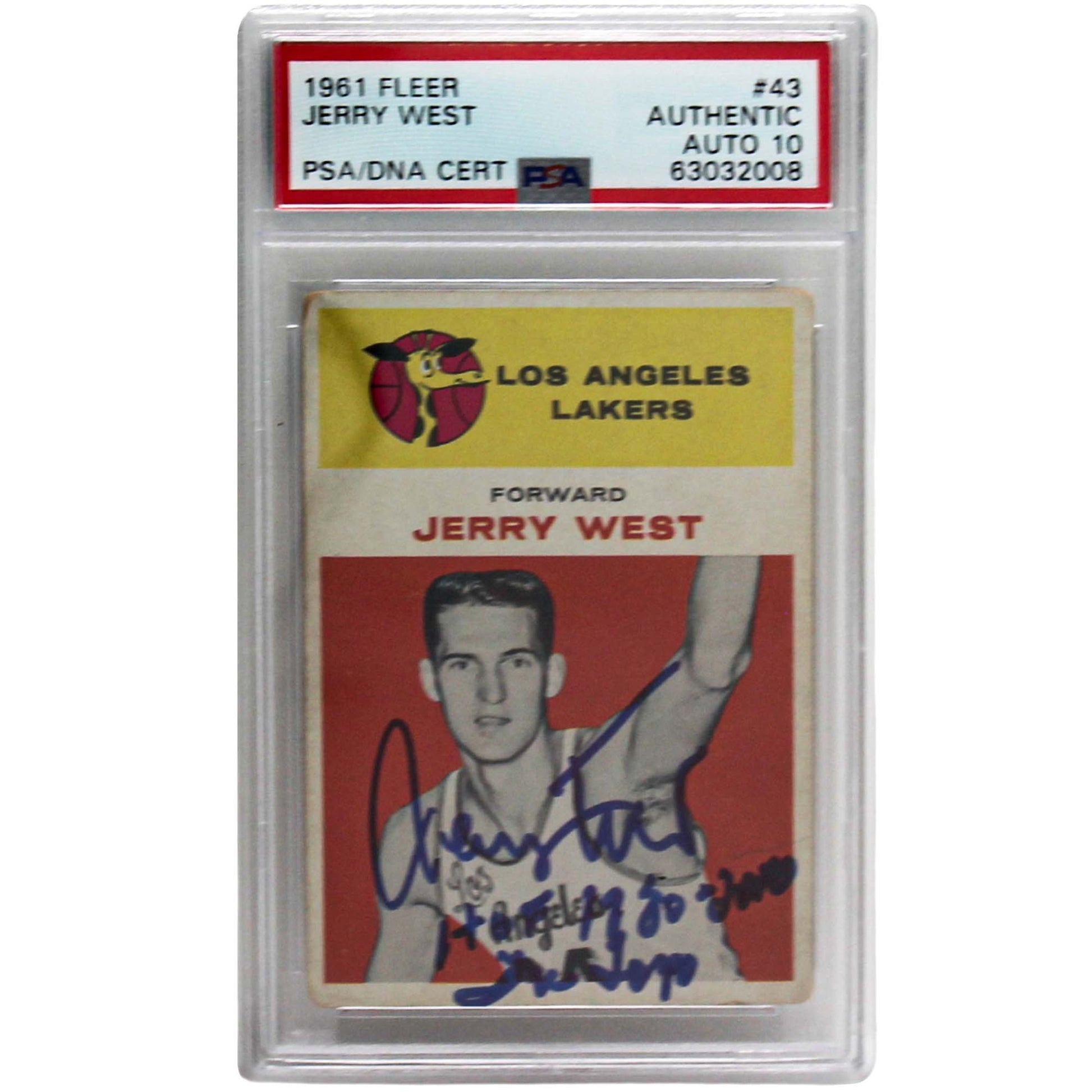 Jerry West 1961 Rookie Card Graded PSA Front