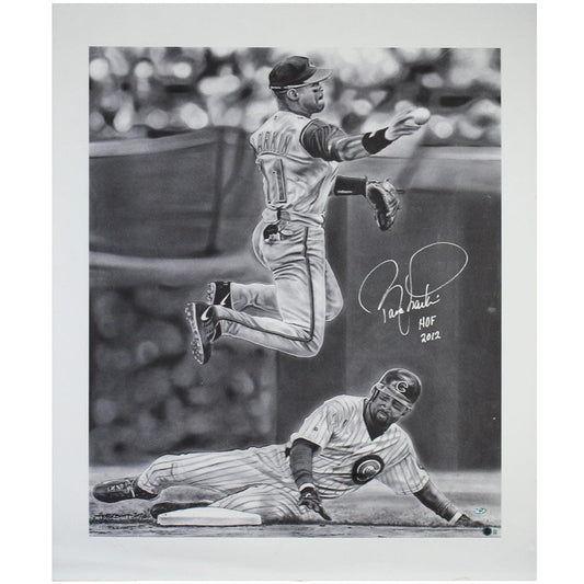 Barry Larkin MLB HOF Signed Canvas Print 