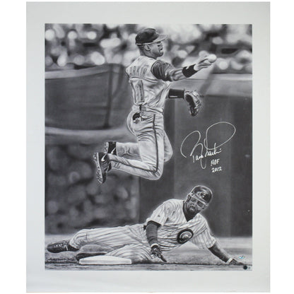 Barry Larkin MLB HOF Signed Canvas Print ZOOM