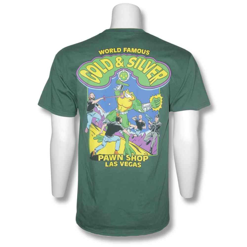 Gold & Silver Battle Toads Tshirt Green Thumbnail