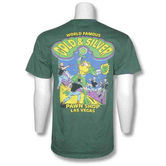 Gold & Silver Battle Toads Tshirt Green Thumbnail