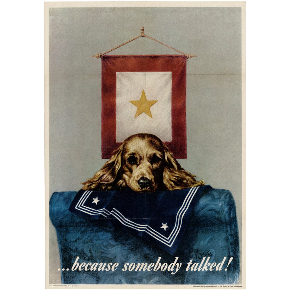 Wesley Heyman: Original "...because somebody talked!" 1944 OWI O-579038 Art G S Pawn