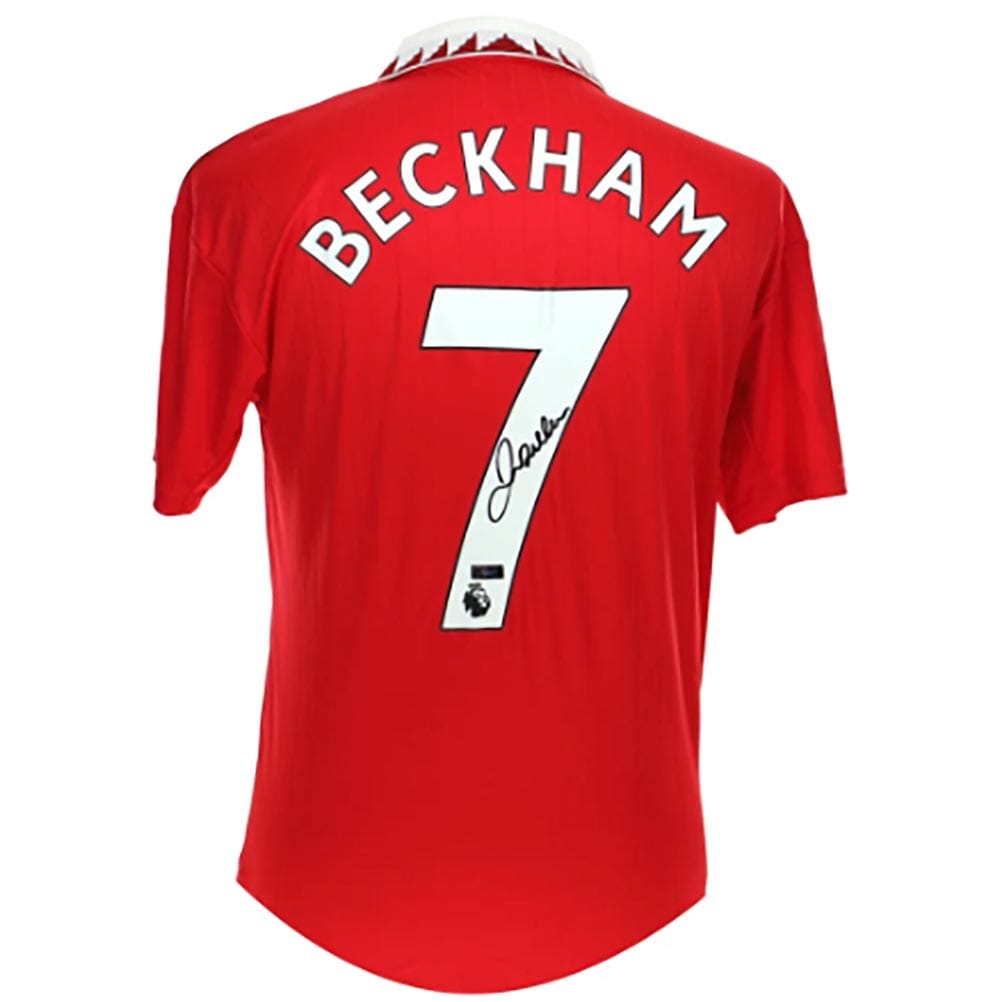 David Beckham Signed Manchester United Jersey Gold & Silver Pawn Shop