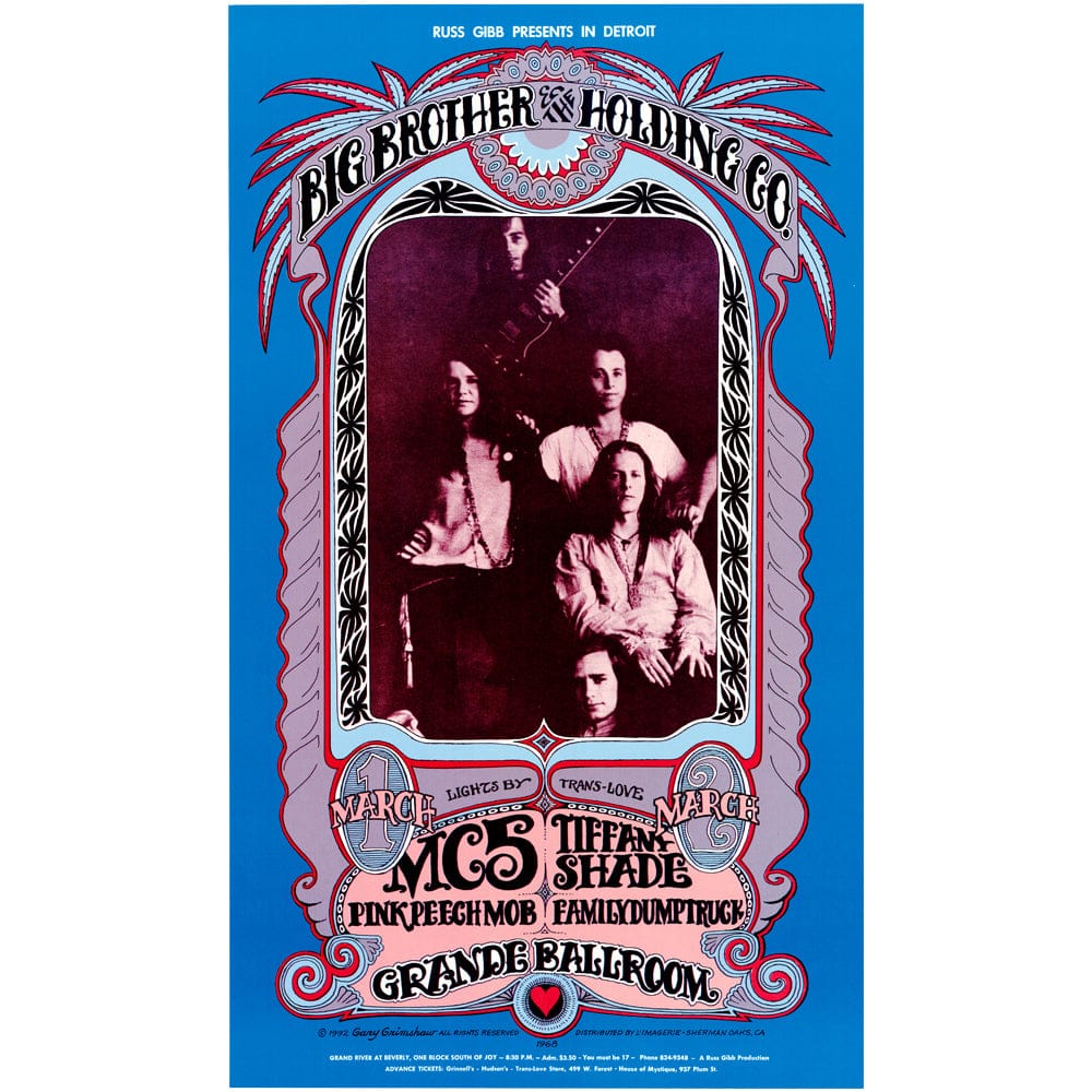 Big Brother and the Holding Company: Grande Ballroom 1968, Original Second Printing Art Gold & Silver Pawn Shop