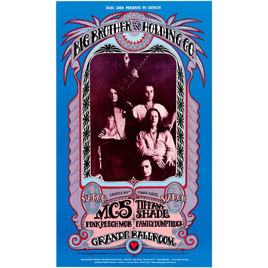 Big Brother and the Holding Company: Grande Ballroom 1968, Original Second Printing Art Gold & Silver Pawn Shop