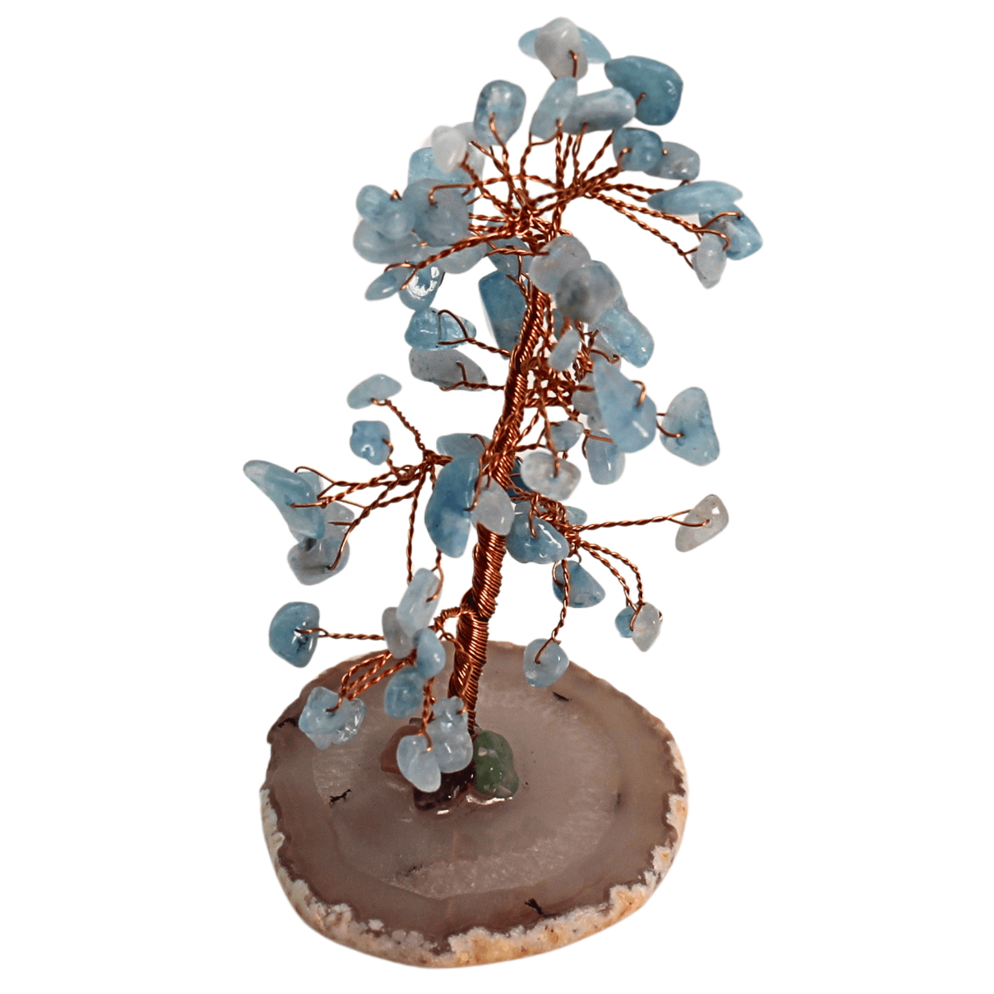 Blue Celestite Tree on Agate Crystal Base Art Gold & Silver Pawn Shop