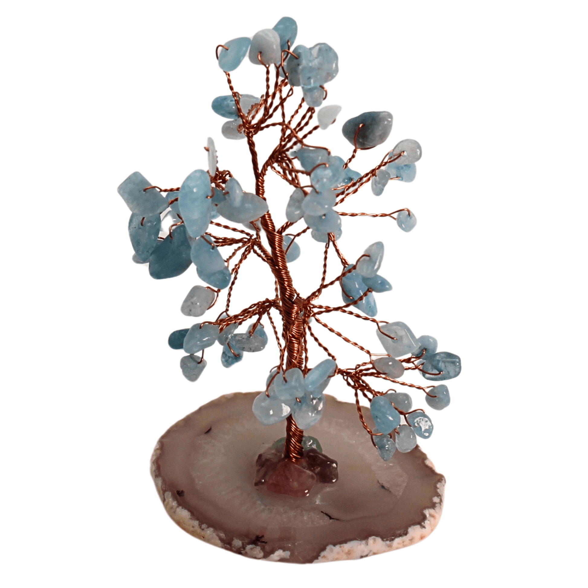 Blue Celestite Tree on Agate Crystal Base Art Gold & Silver Pawn Shop