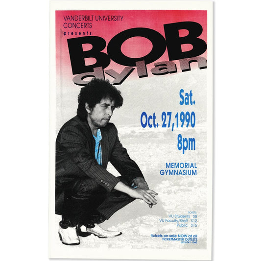 Bob Dylan: Never Ending Tour, Vanderbilt University 1990, Original Concert Poster Art Gold & Silver Pawn Shop