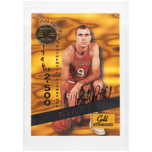 1994 Autographed Bob Pettit Gold Standard Card Gold & Silver Pawn Shop