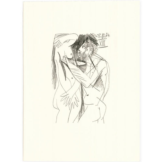 Picasso: Cubist Couple Embracing XIII 8.10.64 Art G S Pawn