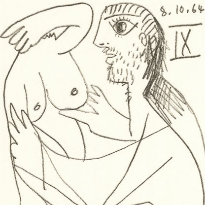 Picasso: Cubist Couple Embracing IX 8.10.64 Art G S Pawn
