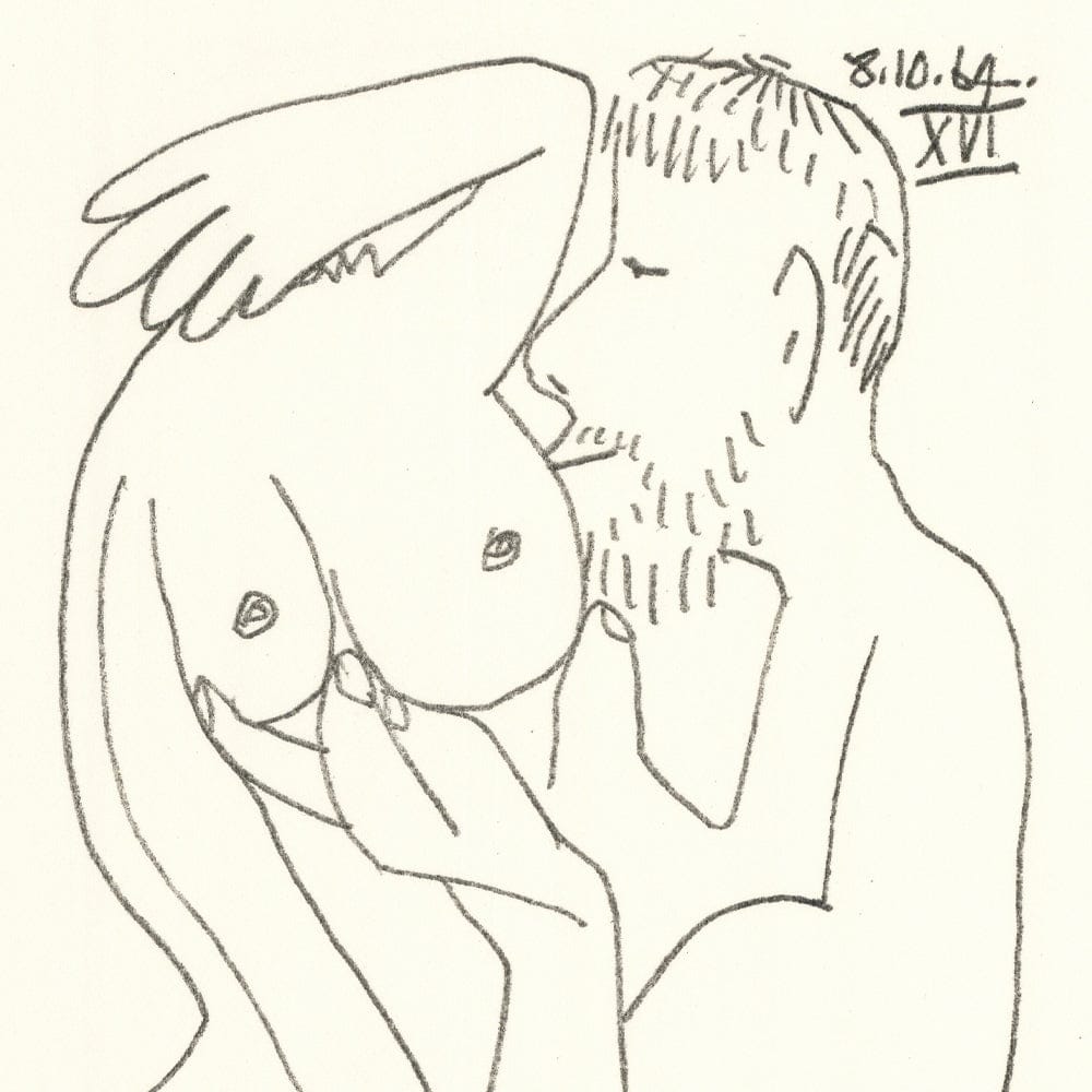 Picasso: Cubist Couple Embracing XVI 8.10.64 Art G S Pawn