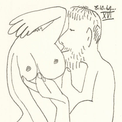 Picasso: Cubist Couple Embracing XVI 8.10.64 Art G S Pawn