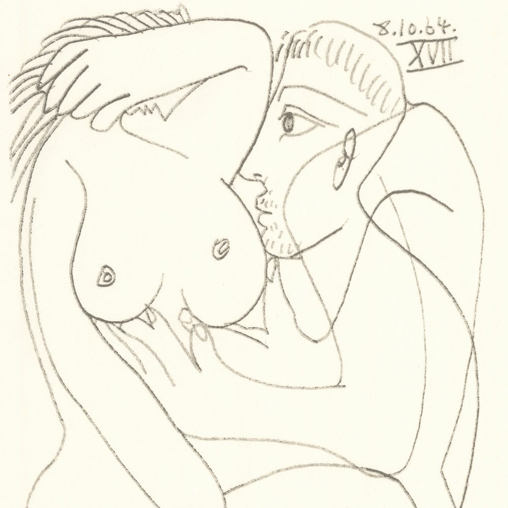 Picasso: Cubist Couple Embracing XVII 8.10.64 Art G S Pawn