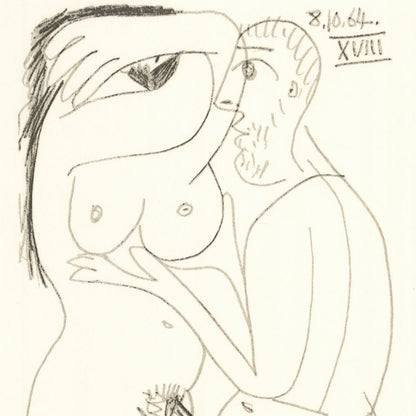 Picasso: Cubist Couple Embracing XVIII 8.10.64 Art G S Pawn