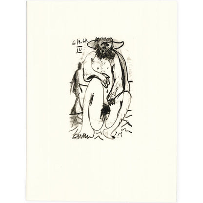 Picasso: Expressionist Nude of Man IV 6.10.64 Art G S Pawn