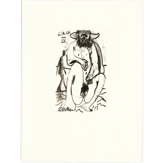 Picasso: Expressionist Nude of Man IV 6.10.64 Art G S Pawn