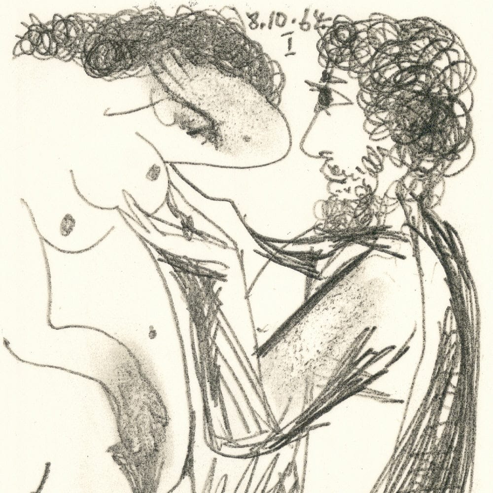 Picasso: Expressionist Couple Embracing I 8.10.64 Art G S Pawn