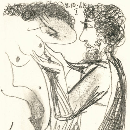 Picasso: Expressionist Couple Embracing I 8.10.64 Art G S Pawn