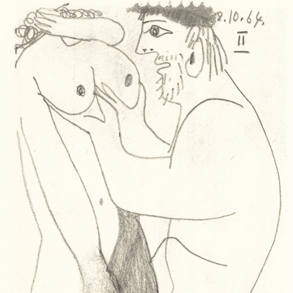 Picasso: Expressionist Couple Embracing II 8.10.64 Art G S Pawn