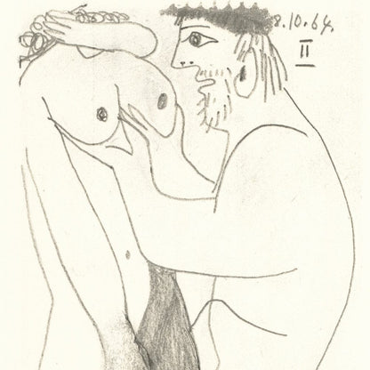 Picasso: Expressionist Couple Embracing II 8.10.64 Art G S Pawn