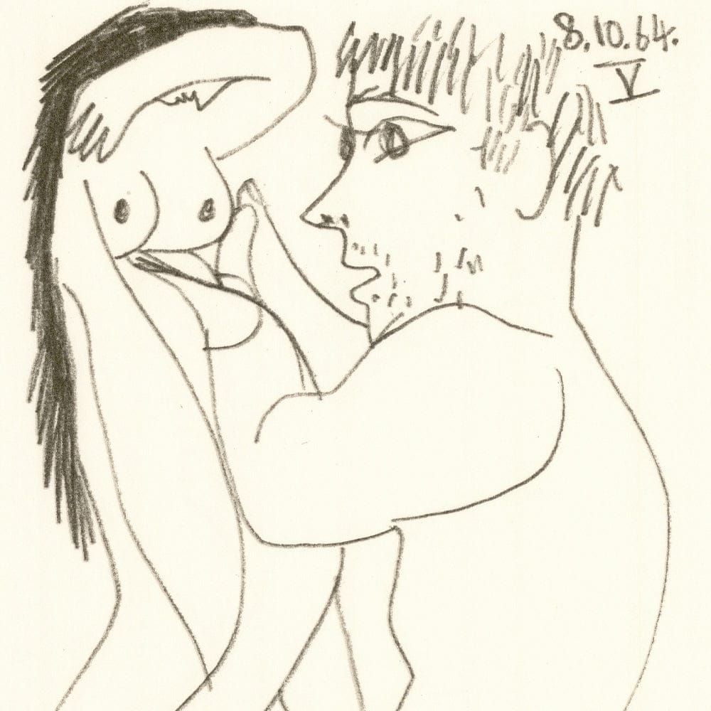Picasso: Expressionist Couple Embracing V 8.10.64 Art G S Pawn