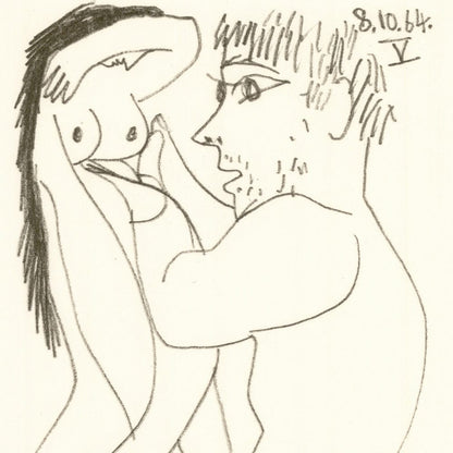 Picasso: Expressionist Couple Embracing V 8.10.64 Art G S Pawn