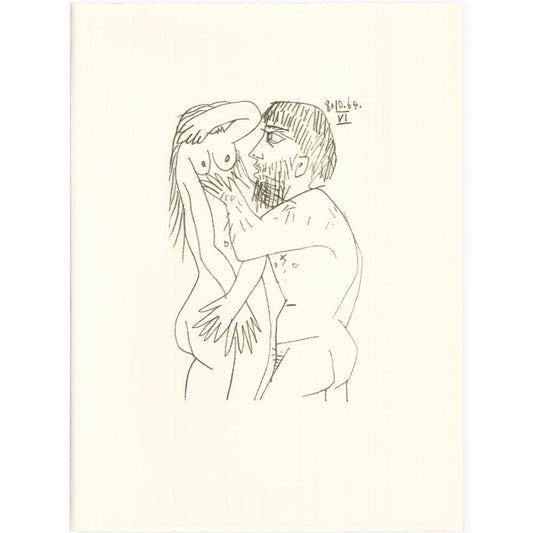 Picasso: Expressionist Couple Embracing VI 8.10.64 Art G S Pawn