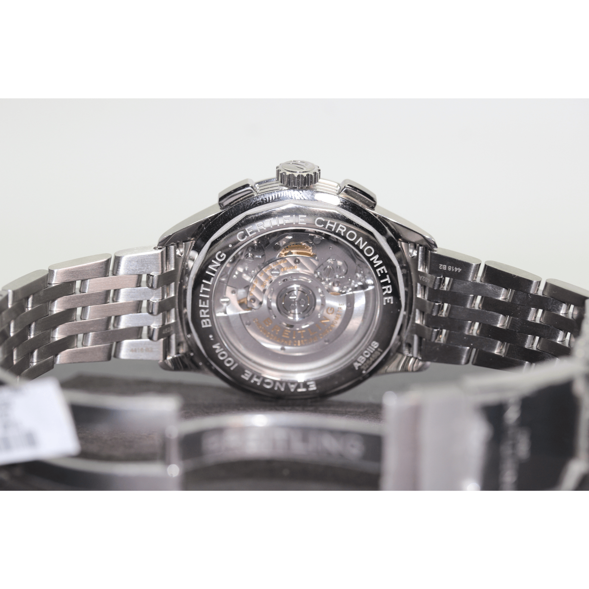 Breitling Premier B01 Chronometer Silver Wristwatch Rear View