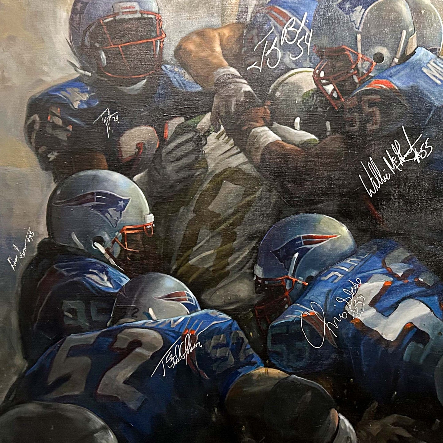Multi-Signed Patriots Super Bowl XXXVI Painting