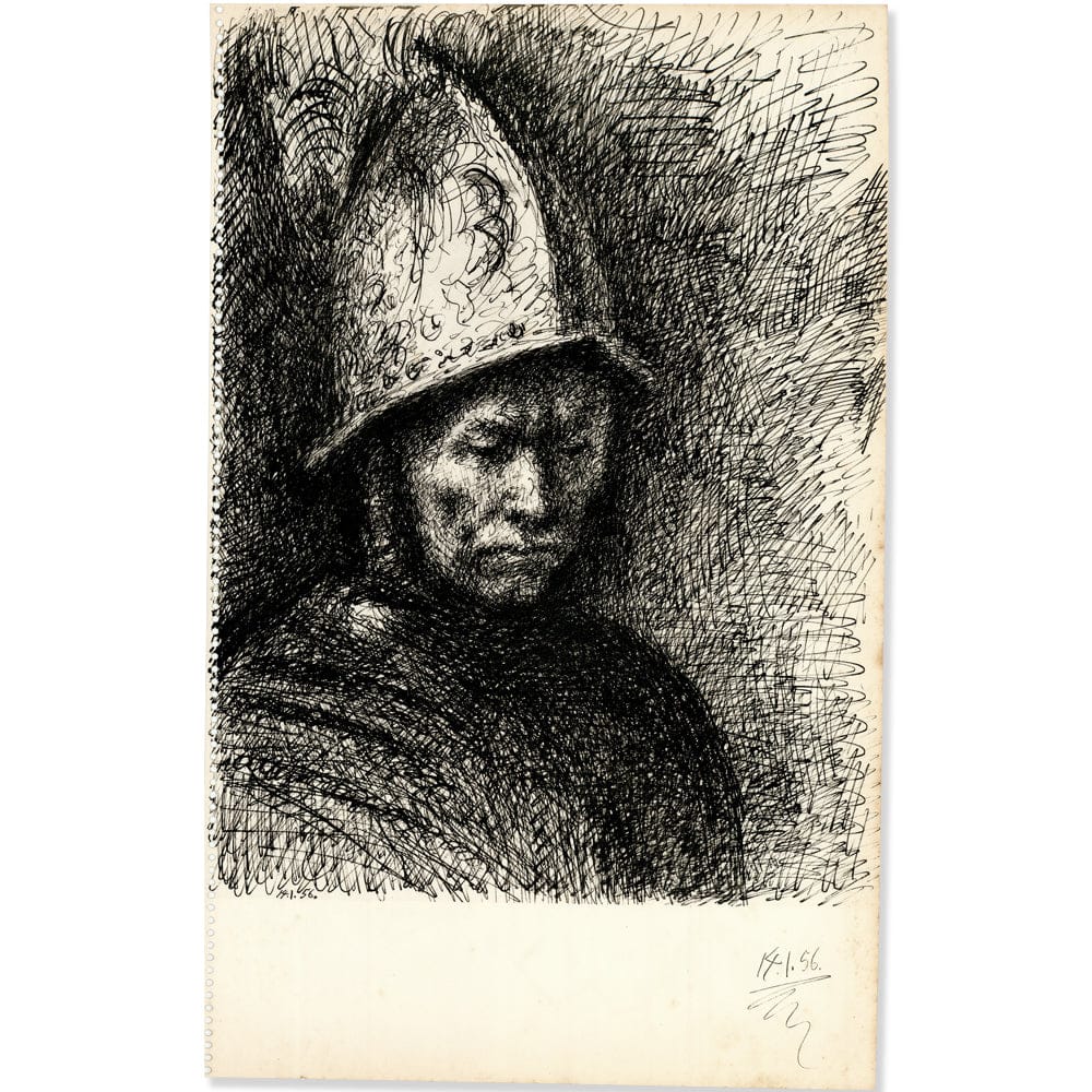 Picasso: Man in Helmet, Homage to Rembrandt 14.1.56 Art G S Pawn