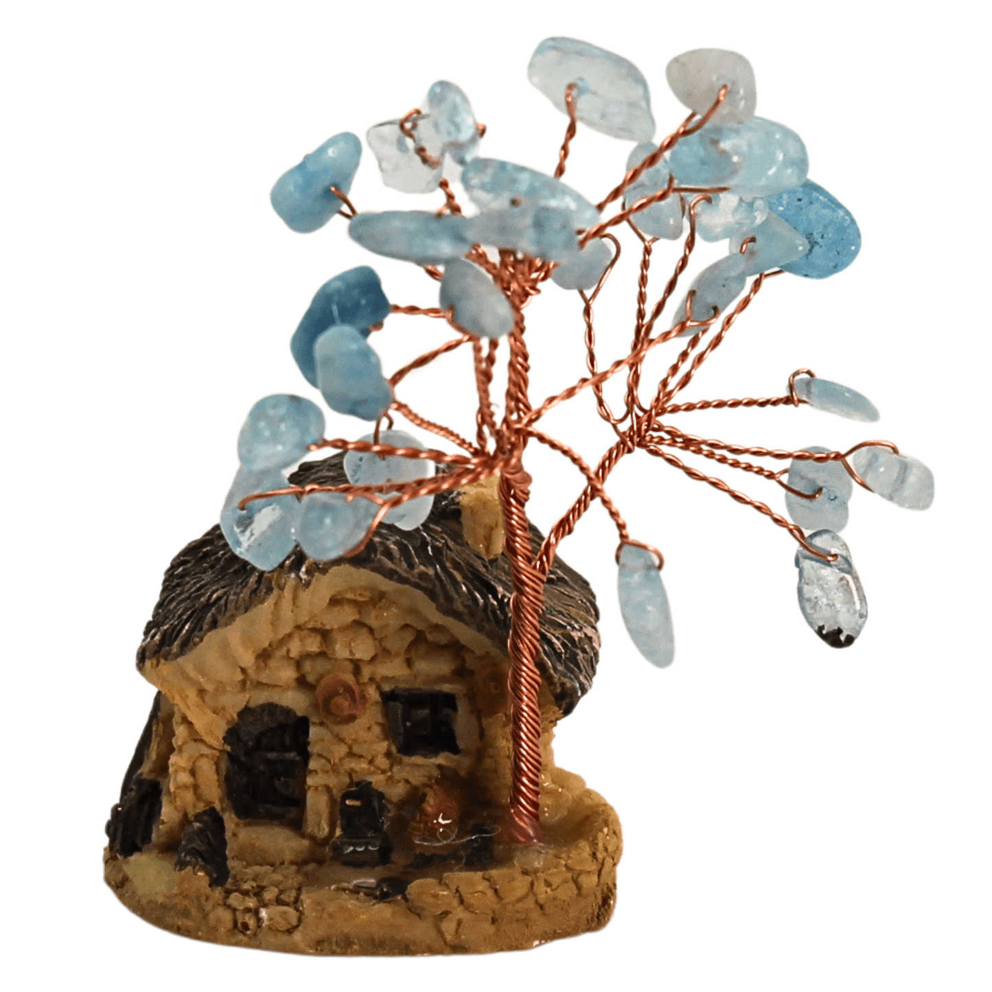 Cottage With Gemstone Tree Art Gold & Silver Pawn Shop Blue Celestite