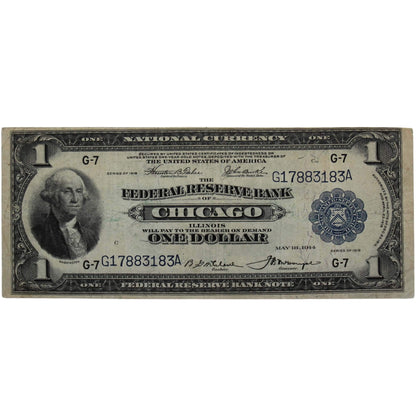 1914 US American $1 Federal Reserve Chicago Note Front