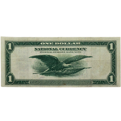 1914 US American $1 Federal Reserve New York Note  Back 