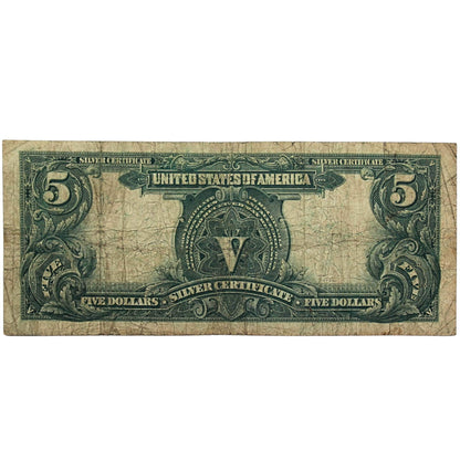 1899 $5 Silver Certificate Indian Bill Note Back