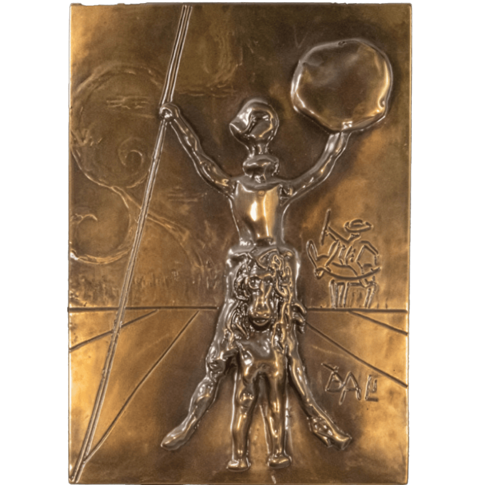 Salvador Dalí: Don Quixote Bronze Bas Relief Art Gold & Silver Pawn Shop