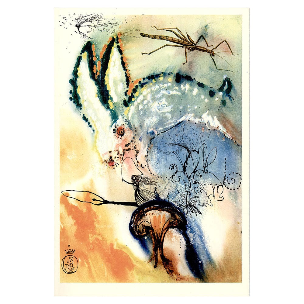 Salvador Dali; Down the Rabbit Hole - Plate Signed