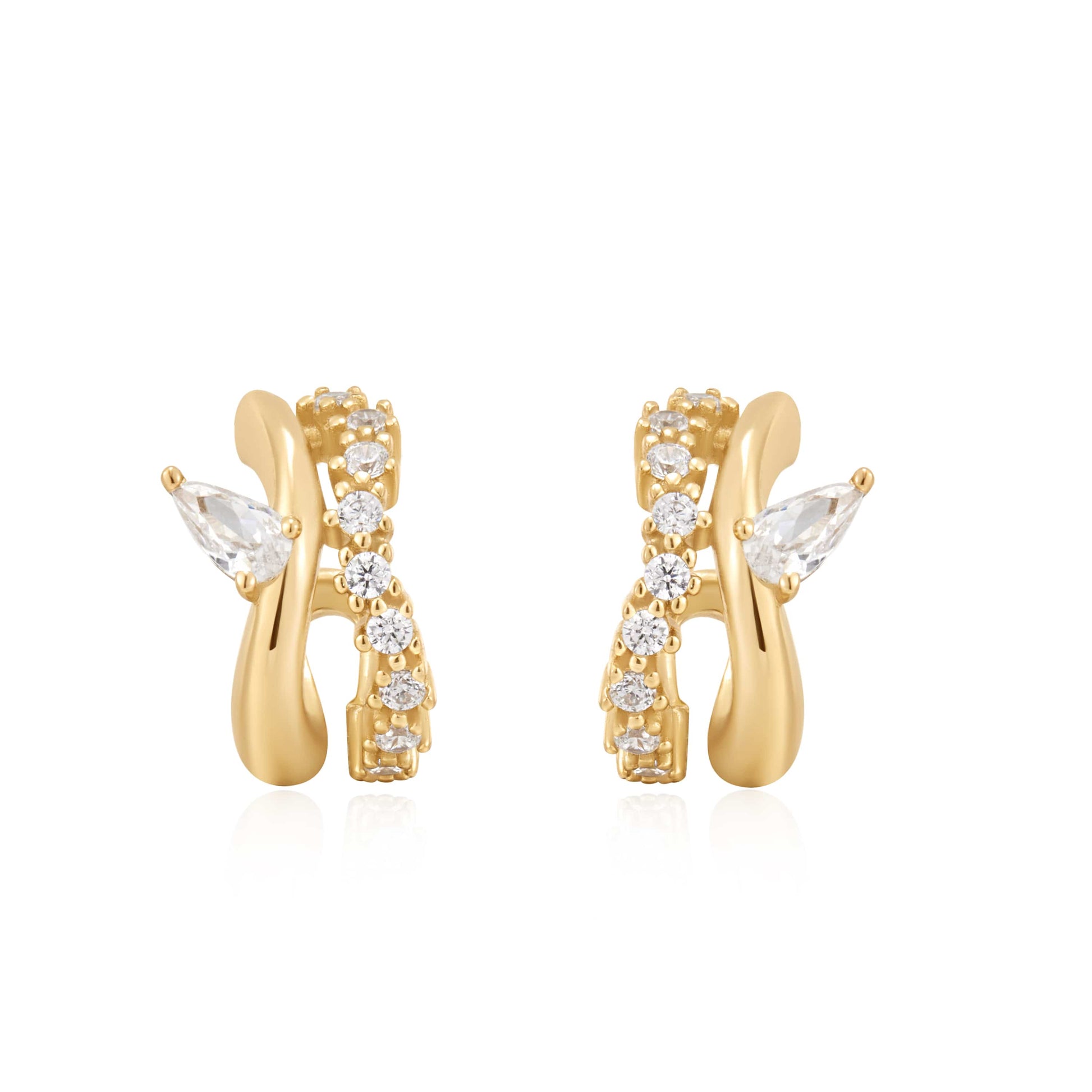 Ania Haie Sparkle Double Hoop Studs Gold & Silver Pawn Shop