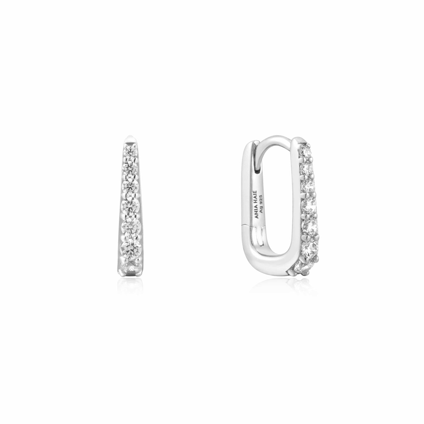 Silver Oval Pave Earrings Gold & Silver Pawn Shop